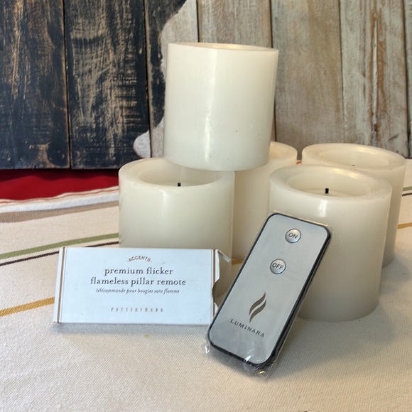Pottery Barn Accents Pottery Barn Standard Flameless Candle Set Of